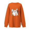 thumbnail image 3 of Pisexur Chandail d'Halloween pour Femmes en Molleton Orange Chandail à Manches Longues Col Rond Chandails de Mode avec Motif Citrouille Chandails à Capuche d'Halloween Hauts à Enfiler, 3 of 3