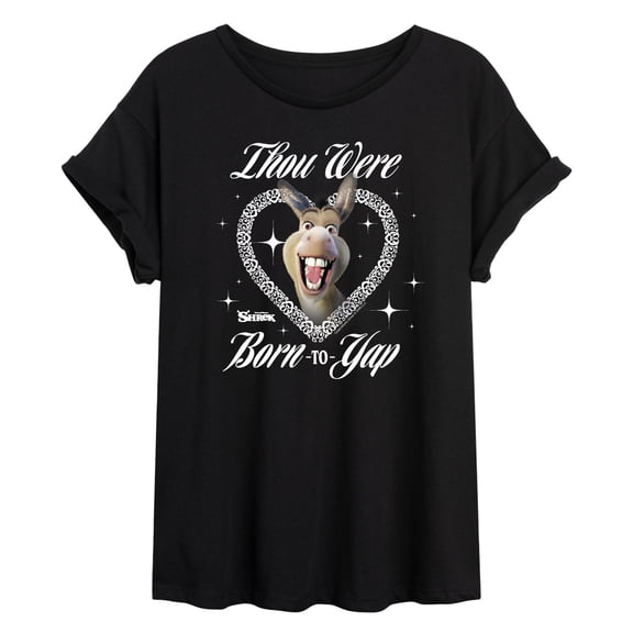 Shrek - Born To Yap Donkey - Juniors Oversized Graphic T-Shirt