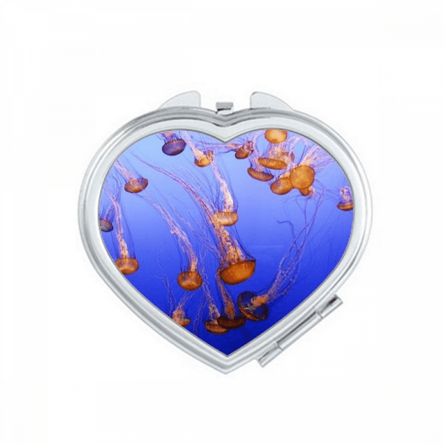 Ocean Jellyfish Science Nature Picture Mirror Travel Magnification Portable Handheld Pocket Makeup