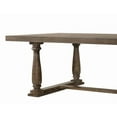 thumbnail image 5 of Bernard Weathered Oak Dining Table - 84" Rectangular Wood Trestle Table, Oak Finish, Solid Rubberwood Base, Mindy Veneer Top, for Dining Room, Malaysia Made, 5 of 6