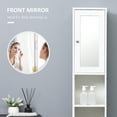 thumbnail image 6 of kleankin Tall Bathroom Storage Cabinet with Mirror, Wooden Freestanding Tower Cabinet with Adjustable Shelves for Bathroom or Living Room, White, 6 of 9