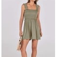 thumbnail image 6 of Women's Summer Casual Smocked Rompers Square Neck Sleeveless Loose Shorts Jumpsuit Beach Vacation Outfits, 6 of 6