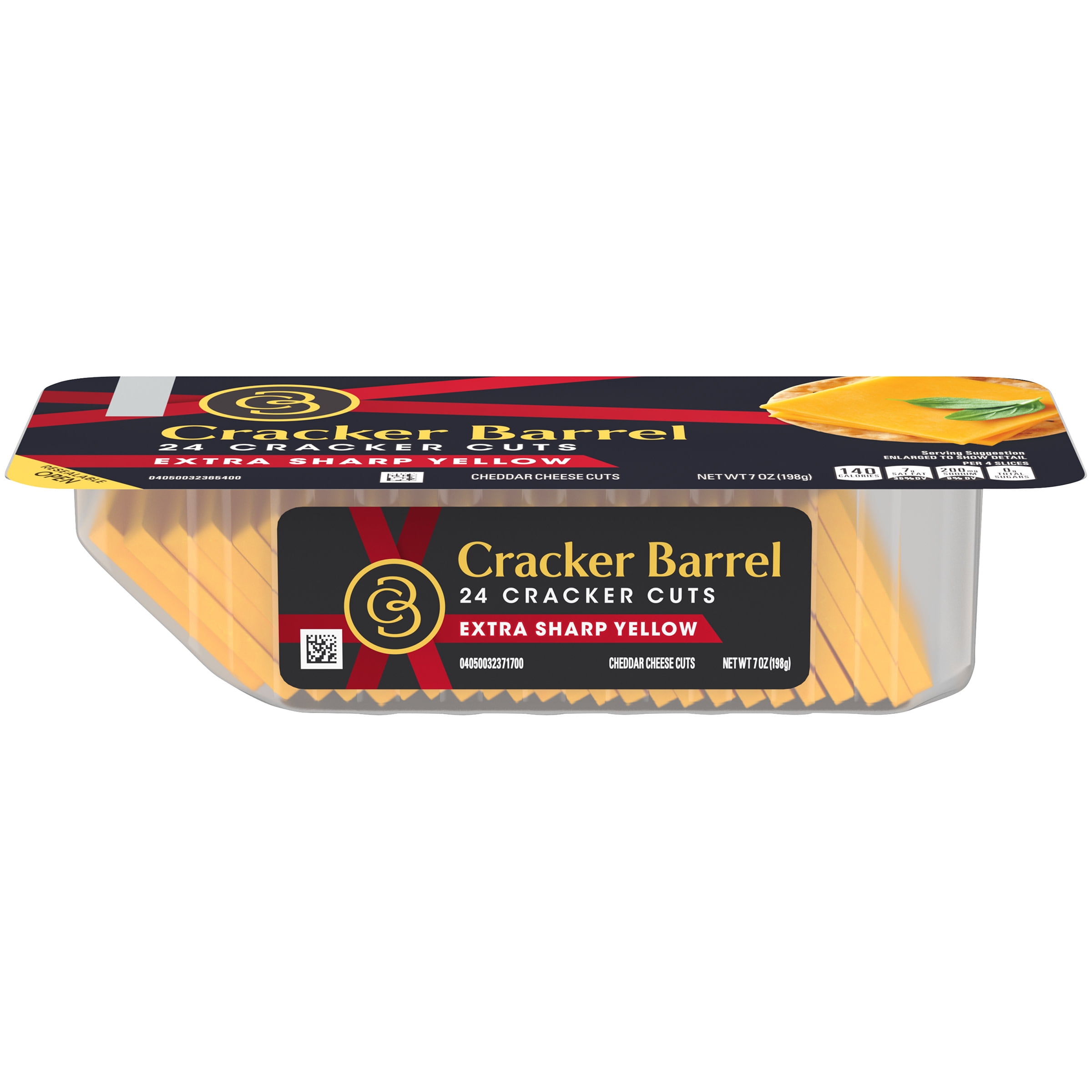 Cracker Barrel Cracker Cuts Extra Sharp Yellow Cheddar Cheese Slices 24 Ct Tray Walmart Com