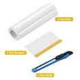 thumbnail image 3 of 1 Set 6D Carbon Fiber Vinyl Wrap 3.94" x 5ft Self-Adhesive Car Sticker Waterproof Wrap Roll for DIY Decor Automotive Exterior Interior Protection with Scraper Tool, White, 3 of 7