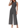 thumbnail image 2 of INSPIRAR CHIC Mono de Mujer Vestido Casual Sin Mangas Cuello Redondo Pantalones Anchos XL Gris, 2 of 5