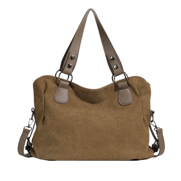 Bolso Bandolera Hombro Lona Informal Gran Capacidad (marrón)