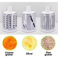 thumbnail image 4 of Rotary Cheese Grater Shredder with Handle- Kitchen Mandoline Vegetable Slicer with 3 Interchangeable Blades, Easy-To-Clean Grater for Cheese, Vegetables, Fruits, & Nuts (Black), 4 of 6