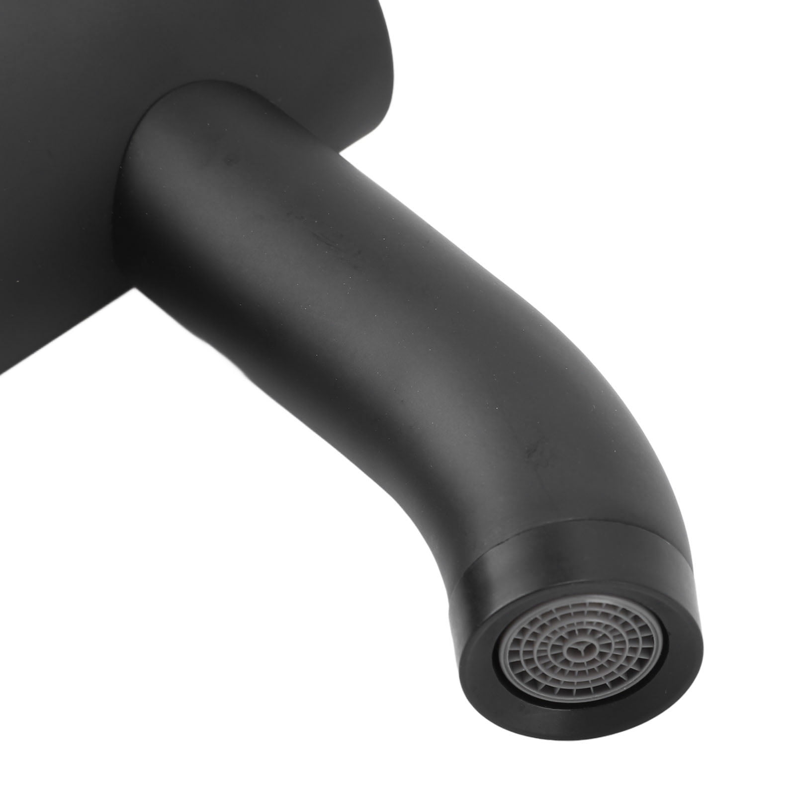 Riousery Black Touchless Bathroom Sink Faucet, Automatic Motion Sensor, Battery Powered, Stainless Steel Constructed Washroom Tap, 5.7 x 6.0 in / 14.5 x 15.2 cm