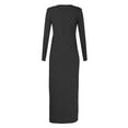 thumbnail image 6 of LYXSSBYX Fall Dresses for Women Long Sleeve Women Fashion Solid Color Long Sleeve Split Buttons Casual Long Dress, 6 of 9