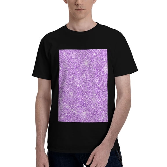 Bingfone Lilac Glittering Men'S Loose Fit Short-Sleeve Pocket T-Shirt