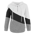 thumbnail image 5 of UAMVSH Women's Casual Hoodies Trendy Color Block Long Sleeve Drawstring Hooded Sweatshirts with Pockets 1/4 Zip Hooded Pullover Tops(Medium,Black), 5 of 6