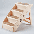 thumbnail image 4 of Escalera para Perro y Gato Mascota Antideslizante Antiderrapante Plegable 4 niveles Resistente 39x64x50cm Color Beige, 4 of 10