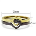 thumbnail image 2 of IP Or & IP Brun Foncé (Café IP) Anneau en Acier Inoxydable Sans Pierre pour les Femmes Thème Minimaliste Sans Pierre Style de Couleur Pierre TK2548 Taille 10, 2 of 4