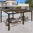 thumbnail image 2 of MELLCOM Gazebo 12x20 with Adjustable Galvanized Steel Roofs, All Aluminum Frame Permanent Pergola for Patio, Outdoor Freestanding Shelter, Dark Brown, 2 of 10