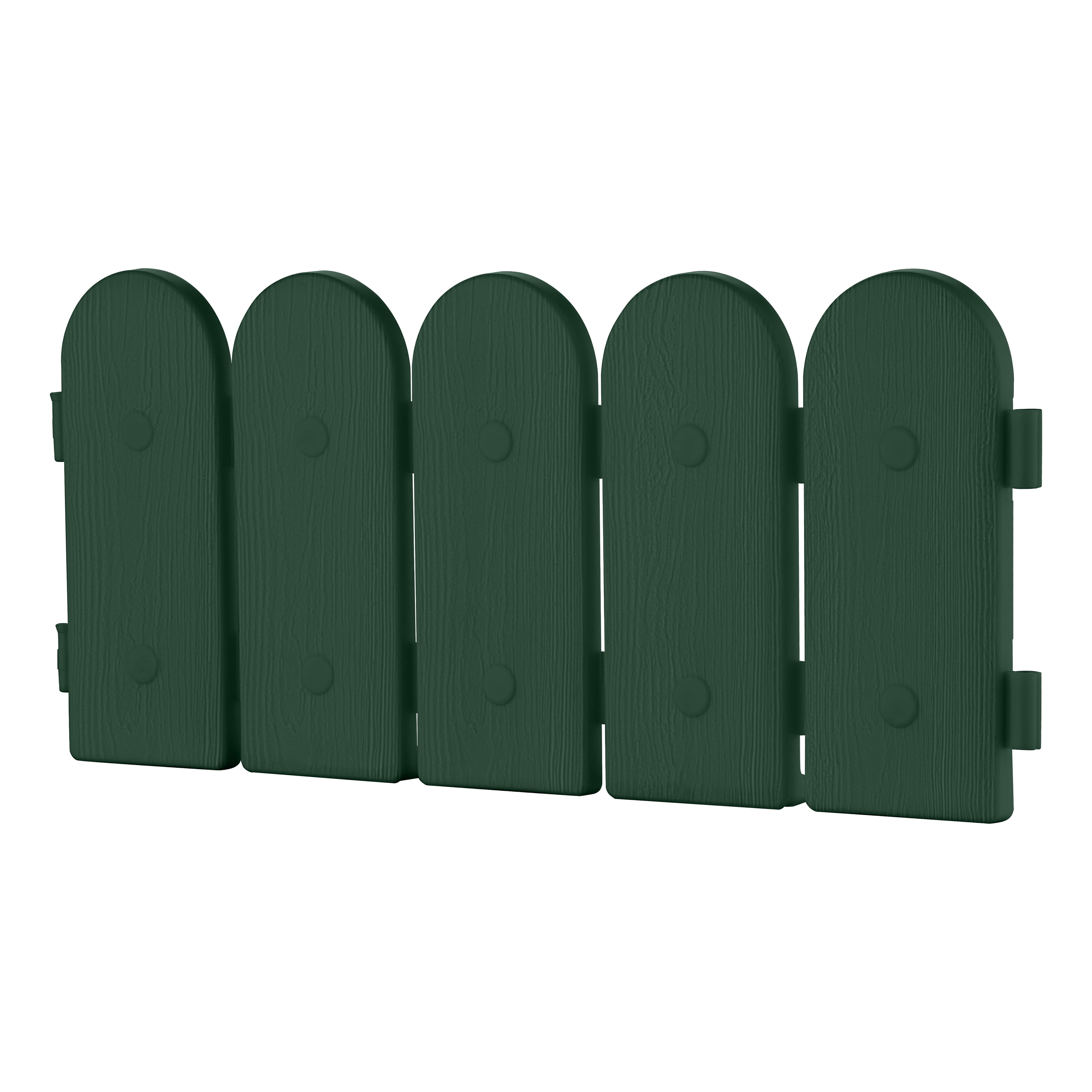 Evelyne Garden Border Edging: Wooden Fence Design - 8pcs Green Yard Landscaping Fence Liner Lawn Edge Barrier - 10ft Kit of Decorative Lawn Landscape Panels Elements - GMT-10374-B08