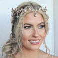 thumbnail image 5 of Tiaras y coronas para mujeres, tiara de boda para novia, corona de elfo, diadema de disfraz de hada de hoja, accesorios para el cabello de princesa para sesión de fotos de graduación de Halloween, 5 of 5