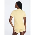 thumbnail image 4 of Joyspun Women’s Notch Top and Boxer Shorts Pajama Set with Blanket Stitching, 2-Piece, Sizes XS-3X, 4 of 6