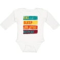 thumbnail image 3 of Inktastic Eat Sleep Jiu Jitsu Repeat Boys or Girls Long Sleeve Baby Bodysuit, 3 of 5