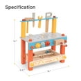 Robud Wooden Workbench Set for Kids Toddlers, Pretend Play Construction