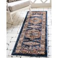 thumbnail image 1 of Unique Loom 3135400 2 x 6 ft. Larissa Utopia Runner Rug, Navy Blue, 1 of 6