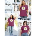 thumbnail image 5 of XCHQRTI Daisy T Shirts Women Plus Size Graphic Tshirts Casual Short Sleeve Oversized Tee, 5 of 7