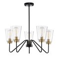 thumbnail image 4 of Kendrey 25.1 in. 5-Light Indoor Matte black and Brass Finish Chandelier with Light Kit, 4 of 5