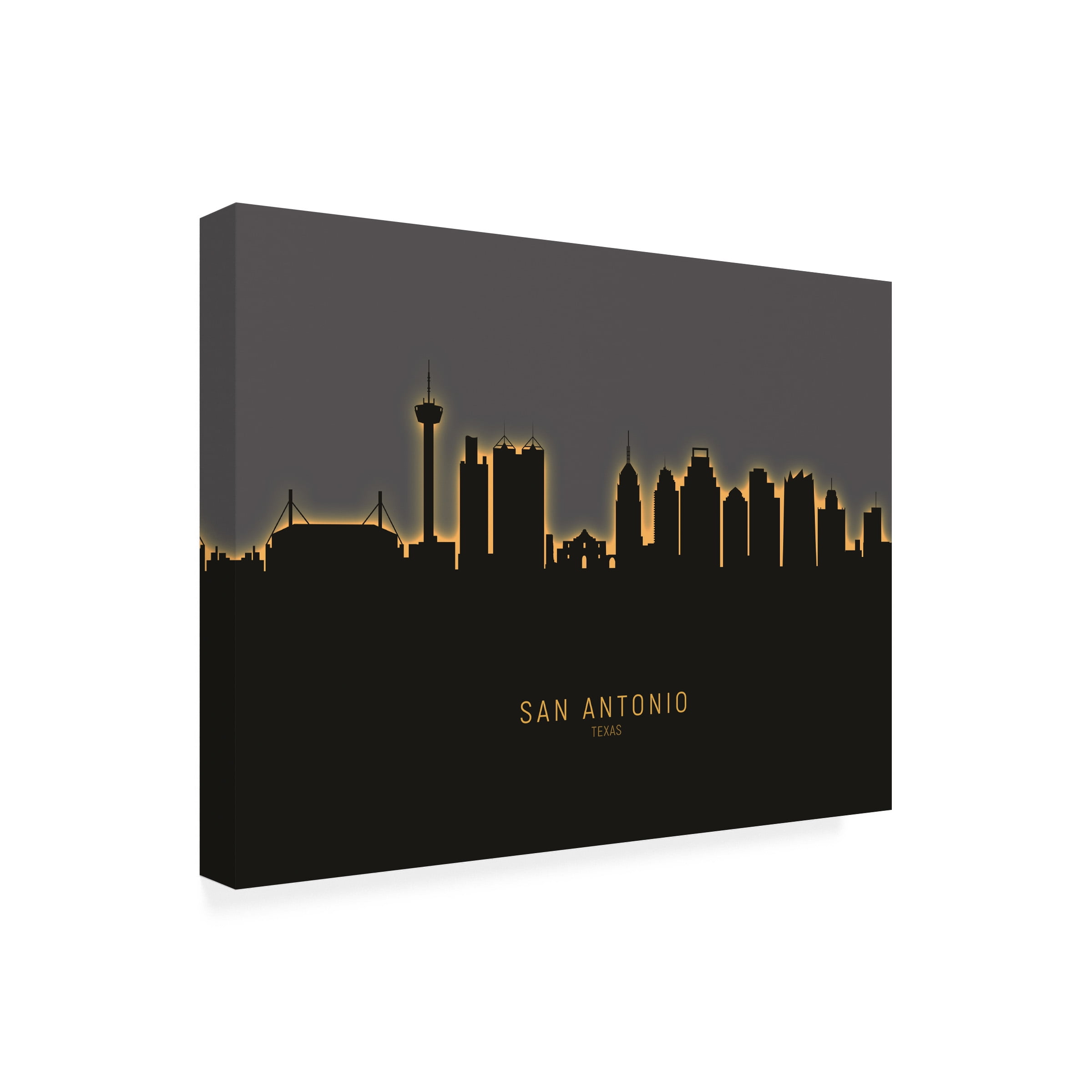 Michael Tompsett 'San Antonio Texas Skyline Glow II' Canvas Art