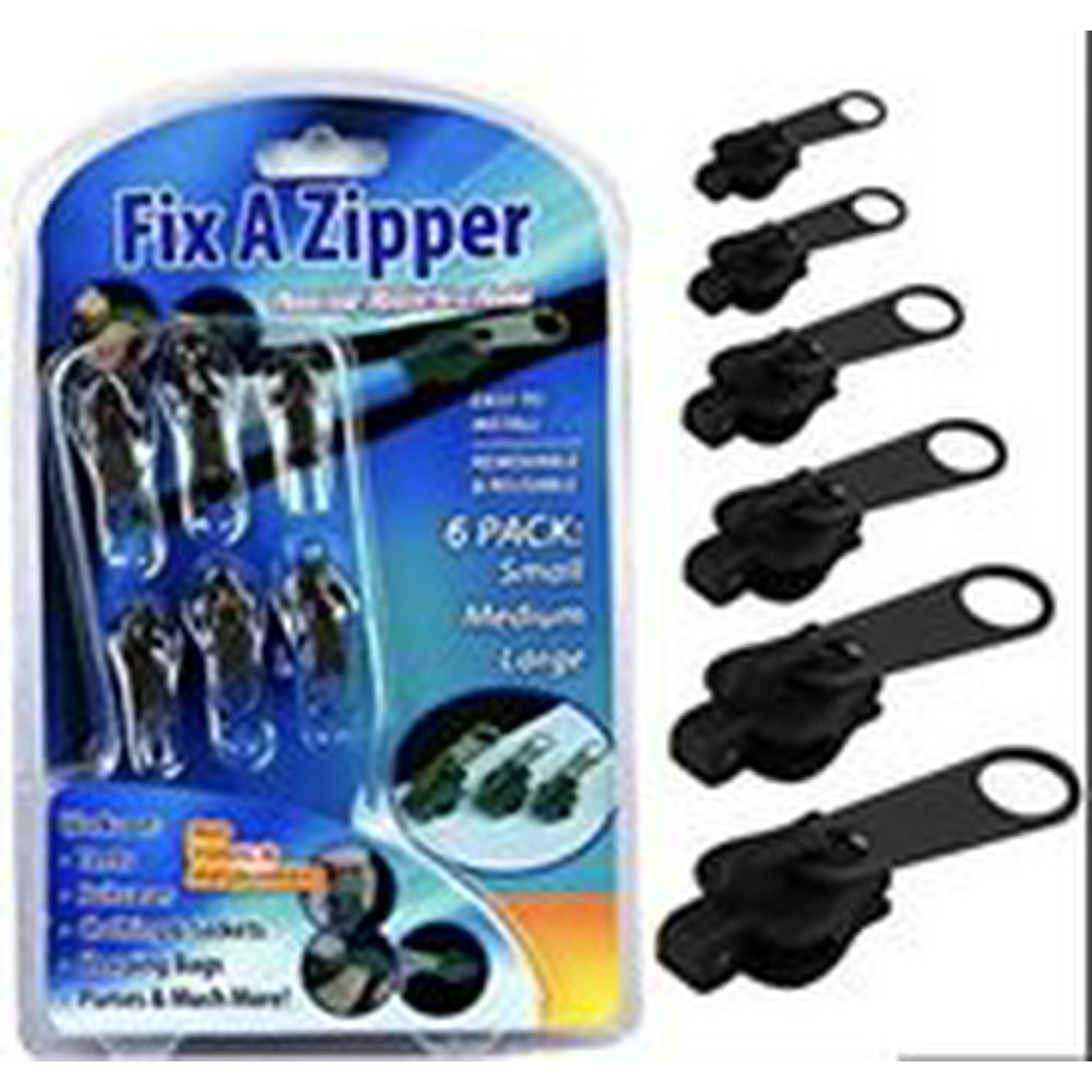 Universal Zipper Repair Kit Black 6 Pack