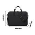 thumbnail image 3 of SATRINO 15 15.6 16 inch Laptop Computer PC Shoulder Bag Carrying Case, Water-Repellent Fabric Briefcase, Lightweight Toploader, Business Casual or School (Black), 3 of 8