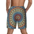 thumbnail image 4 of Haiem Round Mandala Mens Swim Trunks with Compression Liner 2 in 1 Swimming Shorts Stretch Swimwear Quick Dry,Board Shorts-Large, 4 of 9
