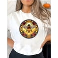 thumbnail image 1 of Women's Casual Floral Bee Graphic Tee - Comfy Crew Neck Short Sleeve T-Shirt, Perfect for Summer & Casual Attire, 1 of 6