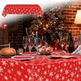 thumbnail image 1 of Snowflake Christmas Party Tablecloth Blue Snow Winter Party Children's Birthday Decoration Disposable PE Tablecloth, 1 of 9