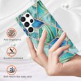 thumbnail image 2 of Designed for Samsung Galaxy S24 Ultra Marble Case, Ultra Thin Girls Women Polished Plating Flexible Soft TPU IMD Protective Case Cover for Samsung Galaxy S24 Ultra - Green, 2 of 5