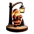 thumbnail image 2 of Clearance! Resin Santa Figurine Christmas Night Light, Christmas Decorations for Home, Vintage Glowing Christmas Decor for Desktop Shelf, 2 of 7