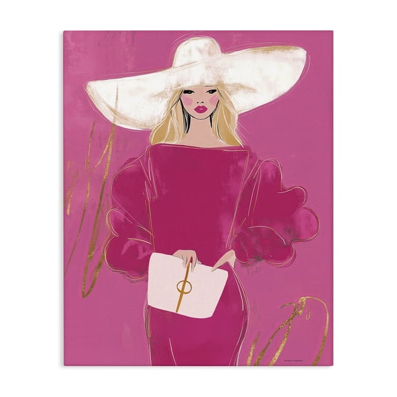 Stupell Industries Art Deco Lady In Pink with Hat Canvas Art, 16 x 20, by Svetlana Aleynikova