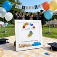 thumbnail image 1 of Graduation Photo Frame, Crystal Wooden with Multicolor Simulated Sea Glass Design, 30x20 cm or 25x25 cm Display Keepsake for Desk or Shelf, 1 of 6