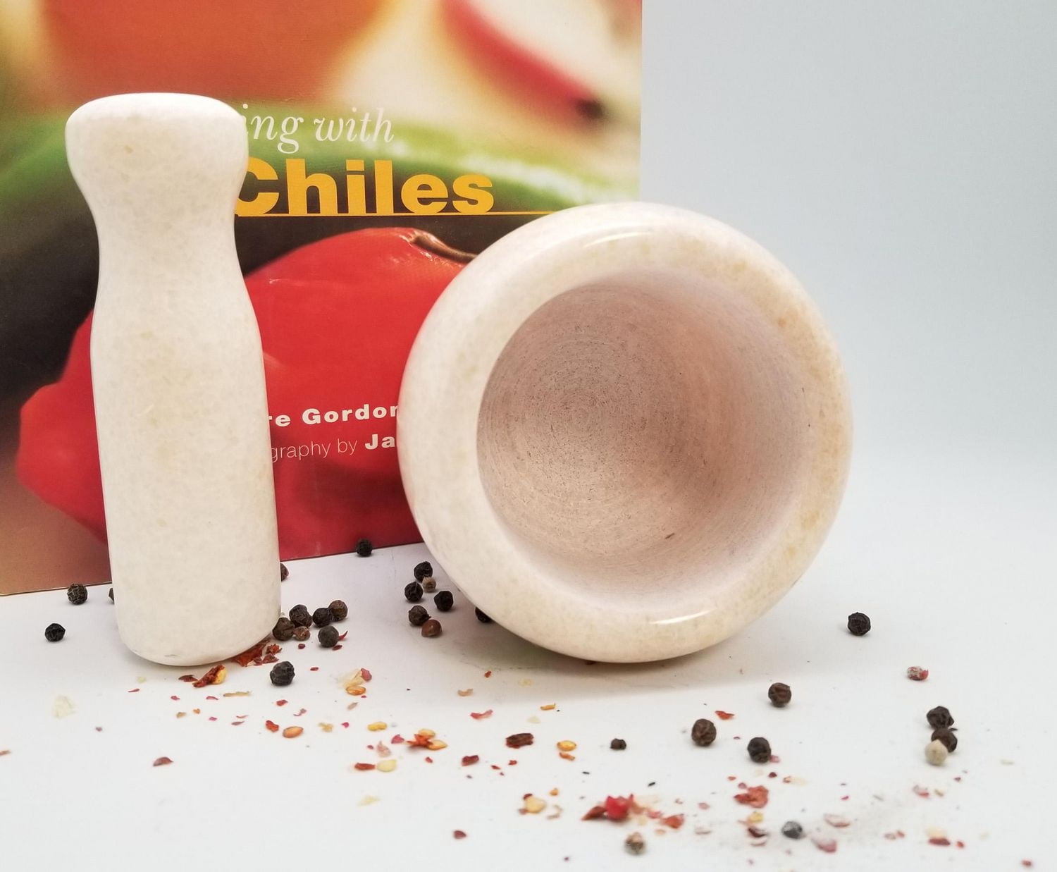 Natural Marble Mortar and Pestle Pink