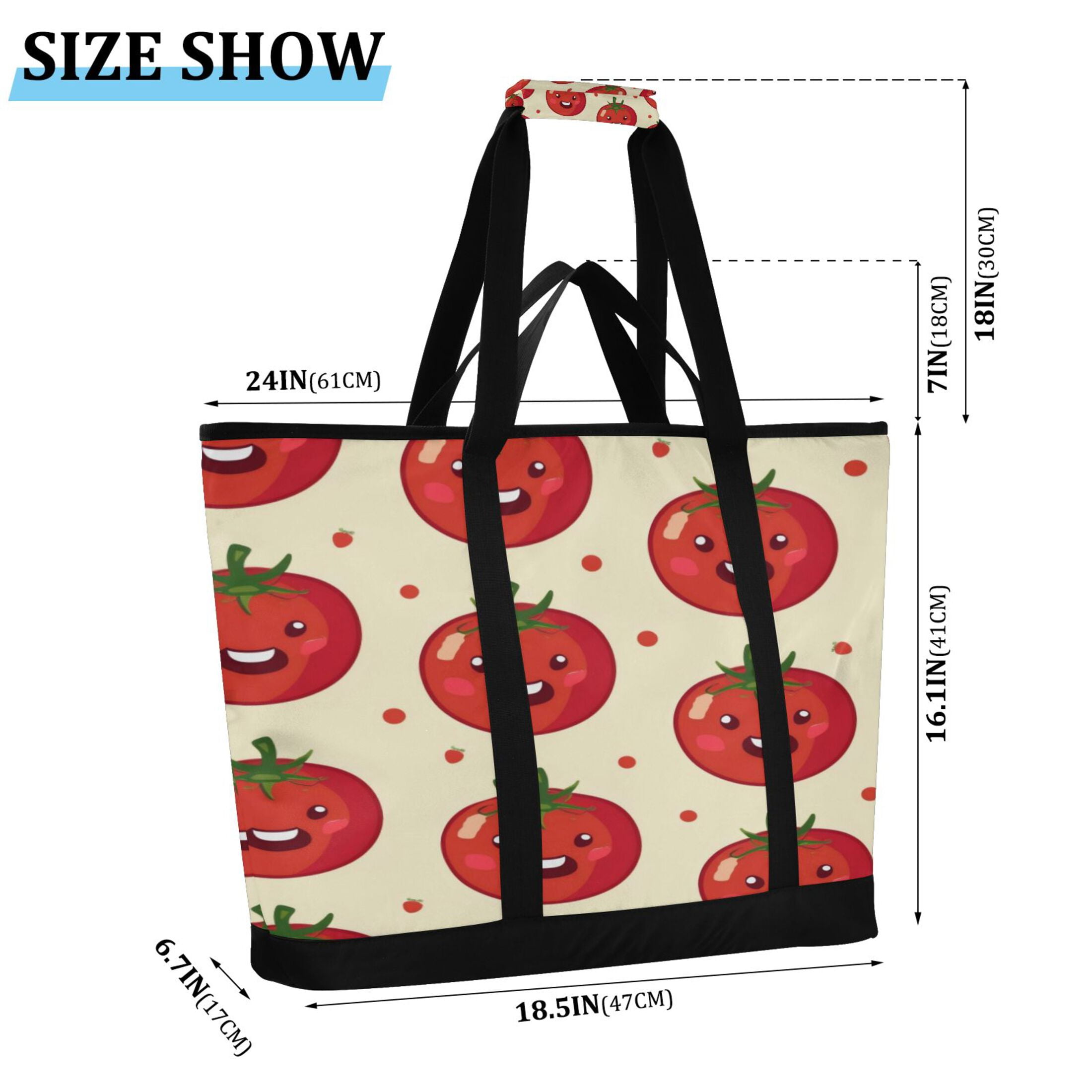 Large Hand-held Ice Pack Picnic Bag Insulation and Refrigeration Suitable for Shopping Picnics and Camping Lovely Tomato