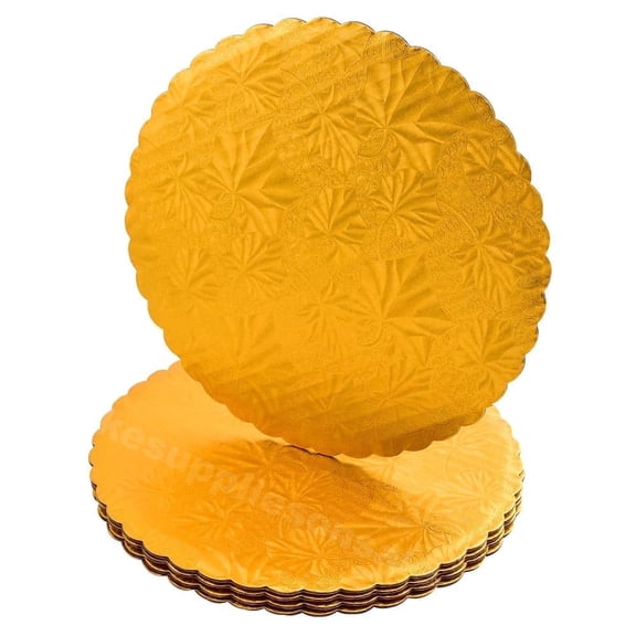 12" Gold Scalloped Edge Boards, 25 ct