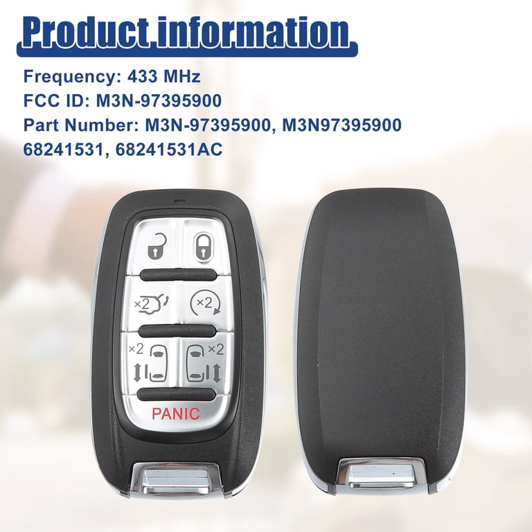 Replacement Key Fob Remote For 2017-2024 Chrysler Pacifica & Voyager - M3N-97395900 3-Button 434MHz 3 thumbnail image
