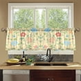 thumbnail image 4 of Yayeee Kitchen Curtains Tier Set of 2 Light Filtering 57"x24" Over Sink Window Panels, Colorful Flower, 4 of 7