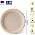 thumbnail image 2 of Compostable Heavy Duty Plates 10 Inch 300 Pack Natural - -Friendly Disposable Paper Plates Made of Bagasse  Bulk for Party Dinner Sugarcane Thanksgiving Day, 2 of 8