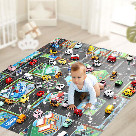 Kids Carpet Playmat City Life Extra Large Learn Have Fun Safe Children S Educational Road Traffic System Multi Color Activity Centerpiece Play Mat Great For Playing With Cars For Bedroom Playroom Walmart