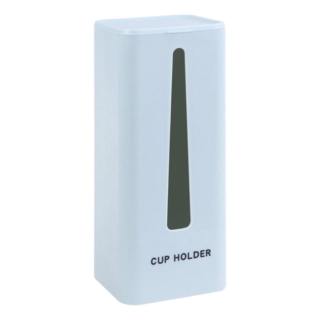 Dispensador de vasos de vasos montado en pared soporte de estante de almacenamiento transparente Visible a prueba de polvo de tazas de enjuague Fanmusic Dispensador de vasos