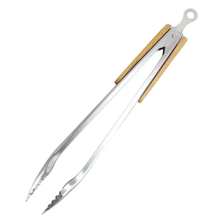 

nbuaila Food Tong Anti-slip Comfortable Grip Stainless Steel Handheld Grill Barbecue Anti-scalding Clip BBQ Tool Kitchen Gadget