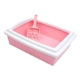 thumbnail image 2 of TISHITA Cat Litter Box Easy Clean for Indoor Cats Reusable Open Top Pet Litter Tray Pink, 2 of 8