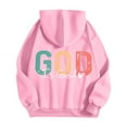 thumbnail image 4 of XIAOCHA God Letter Hoodie for Women Oversized Pullover Hooded Sweatshirts Soft Casual Outdoor Workout Hoodies, 4 of 4