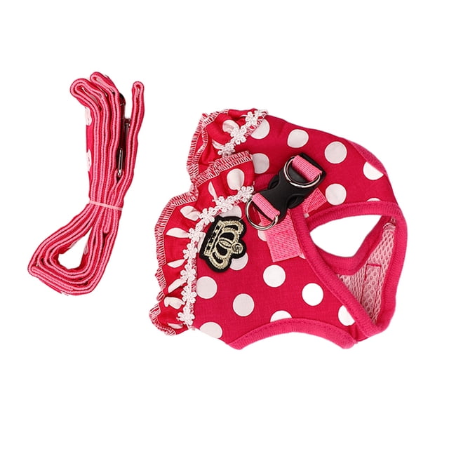 Dog Harness And Set Dog Harness Leash Escape Dog Harness Leash Breathable Dots Design Puppy Garment Belt For Walking Training Dog Harness Leash Escape