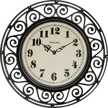Wrought Iron Wall Hanging - Westclox Wrought Iron Look Decor Wall Clock style# 32021A