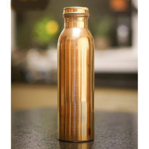 Prisha India Craft Pure Copper Bottle for Water Joint Less, 700 ML, 1 Piece